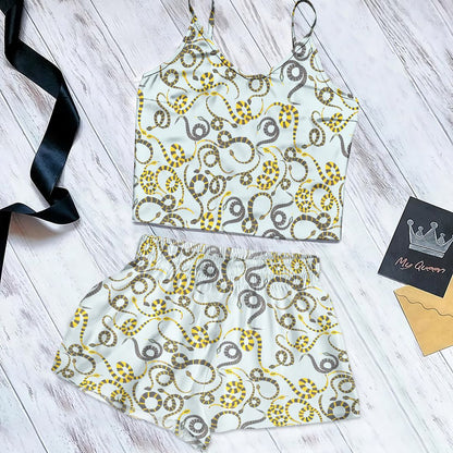 Snake Snakes Cami Pajama Set For Women | Pyjamas Short Set | Short PJS Set | Women Tank Top and Shorts Sleepwear Set