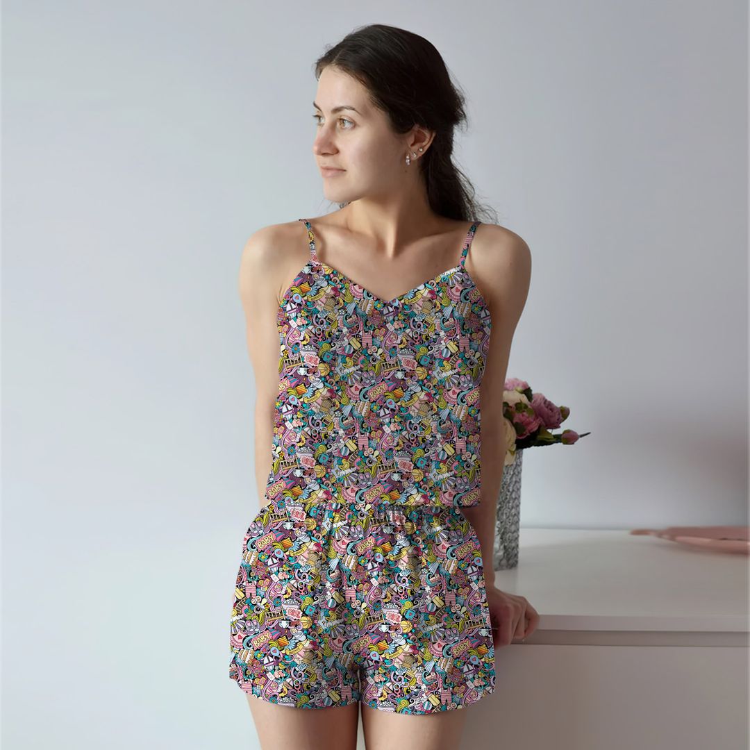 Son Baby Cami Pajama Set For Women | Pyjamas Short Set | Short PJS Set | Women Tank Top and Shorts Sleepwear Set