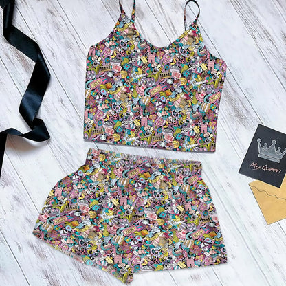 Son Baby Cami Pajama Set For Women | Pyjamas Short Set | Short PJS Set | Women Tank Top and Shorts Sleepwear Set