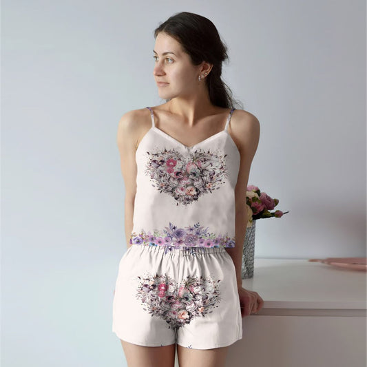 Skull Cami Pajama Set For Women | Pyjamas Short Set | Short PJS Set | Women Tank Top and Shorts Sleepwear Set