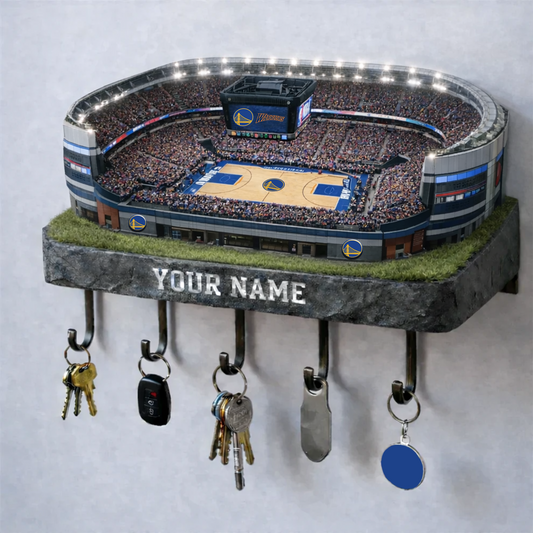 GSW Stadium Premium NBA Wood Key Hanger DATND TANTD