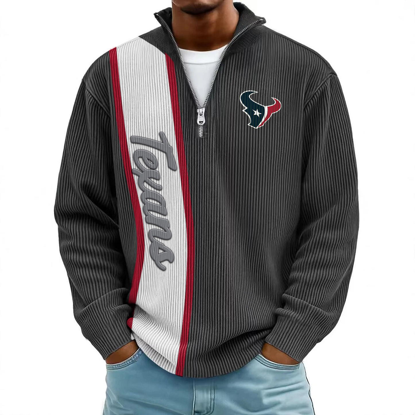 HOU x NFL Mokaloha Men's Waffle Henley Shirts DATND TANTD