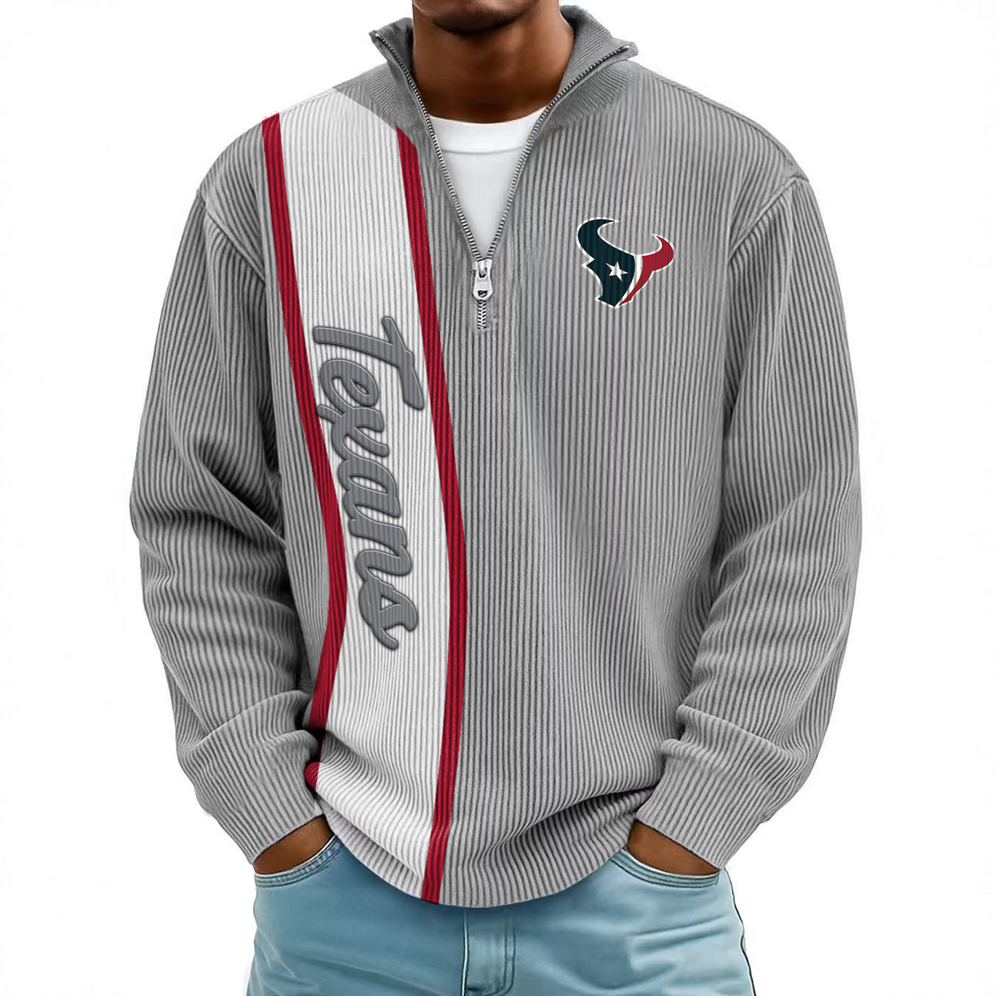 HOU x NFL Mokaloha Men's Waffle Henley Shirts DATND TANTD
