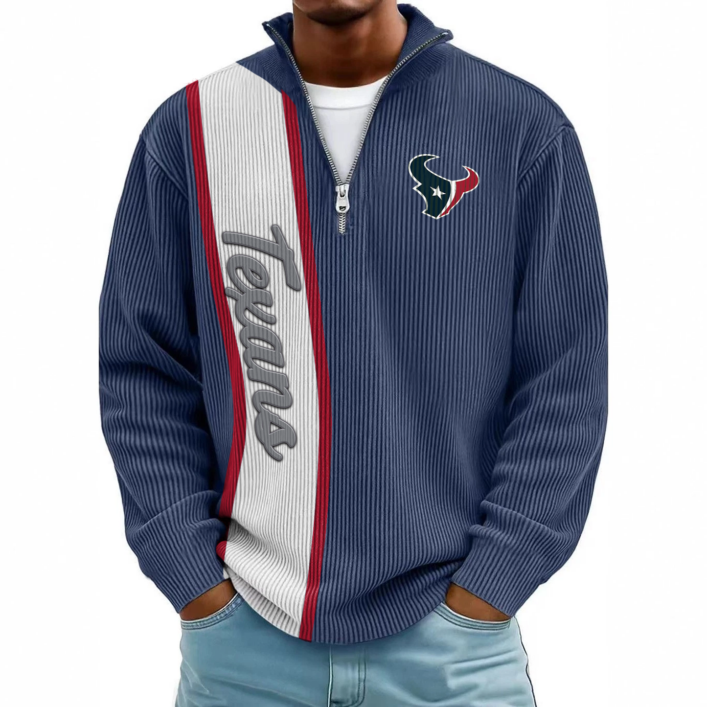HOU x NFL Mokaloha Men's Waffle Henley Shirts DATND TANTD