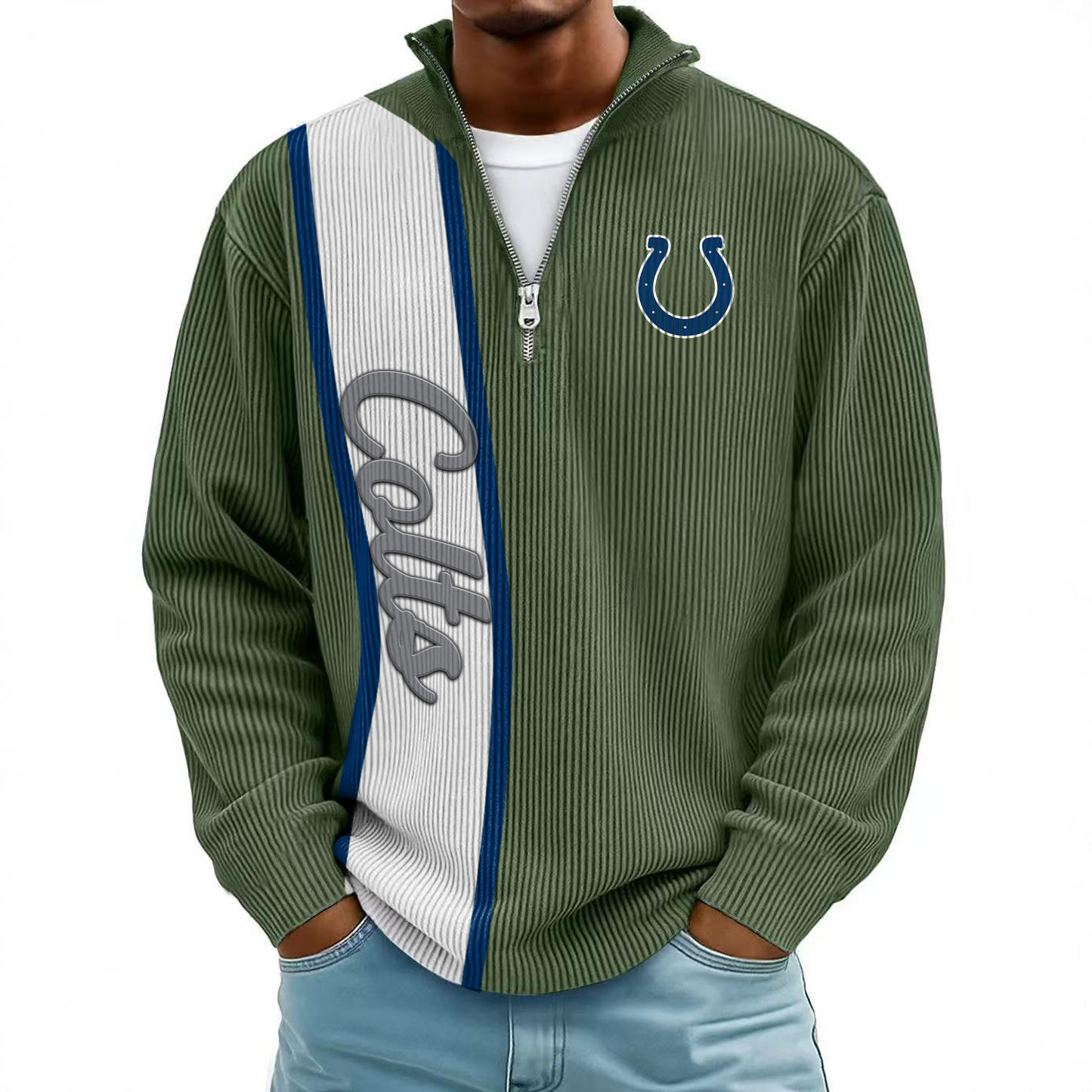 IND x NFL Mokaloha Men's Waffle Henley Shirts DATND TANTD