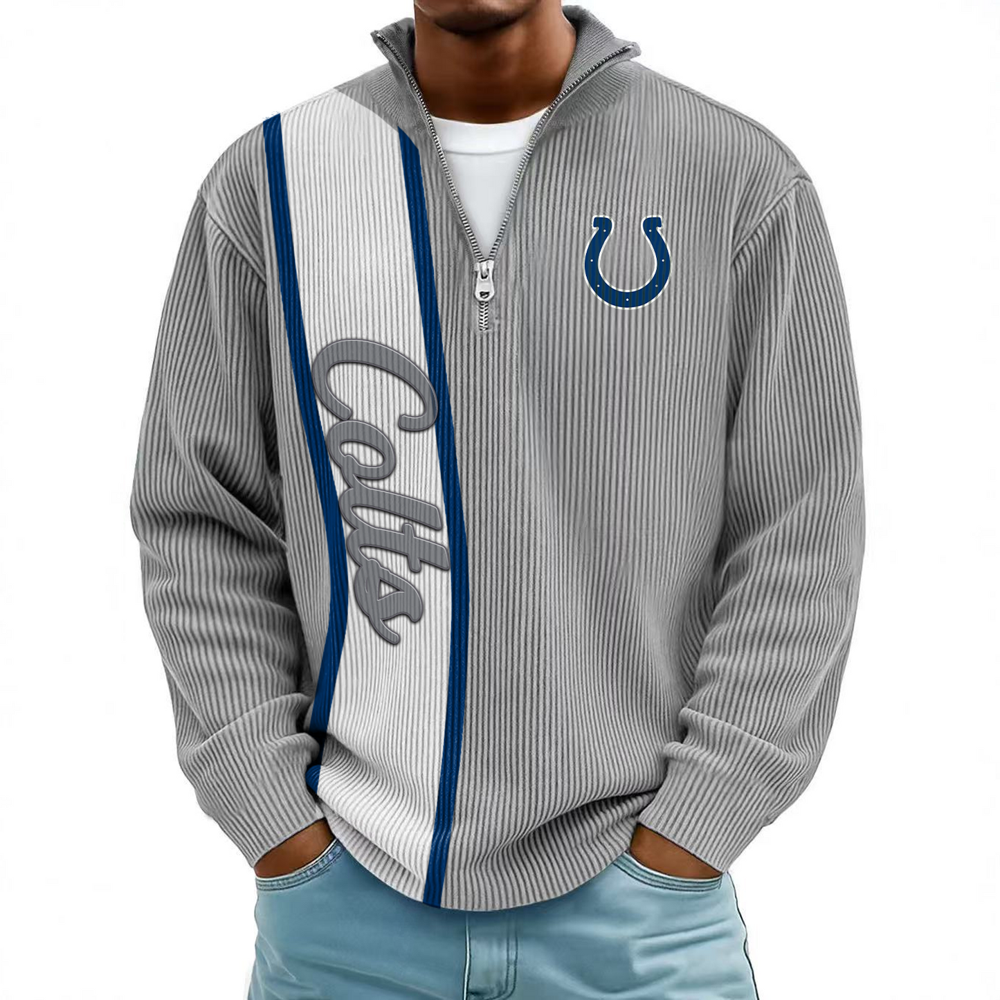 IND x NFL Mokaloha Men's Waffle Henley Shirts DATND TANTD