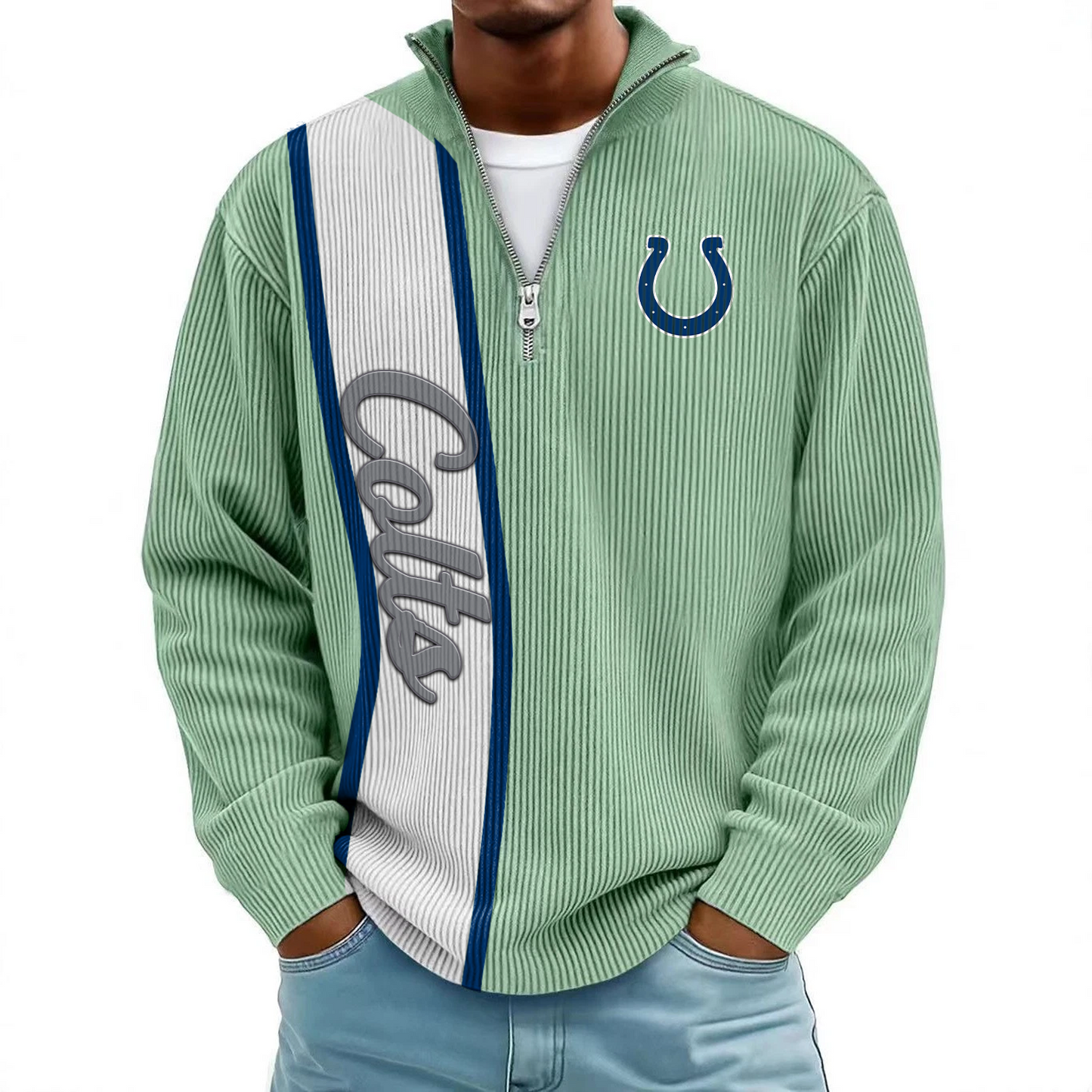 IND x NFL Mokaloha Men's Waffle Henley Shirts DATND TANTD