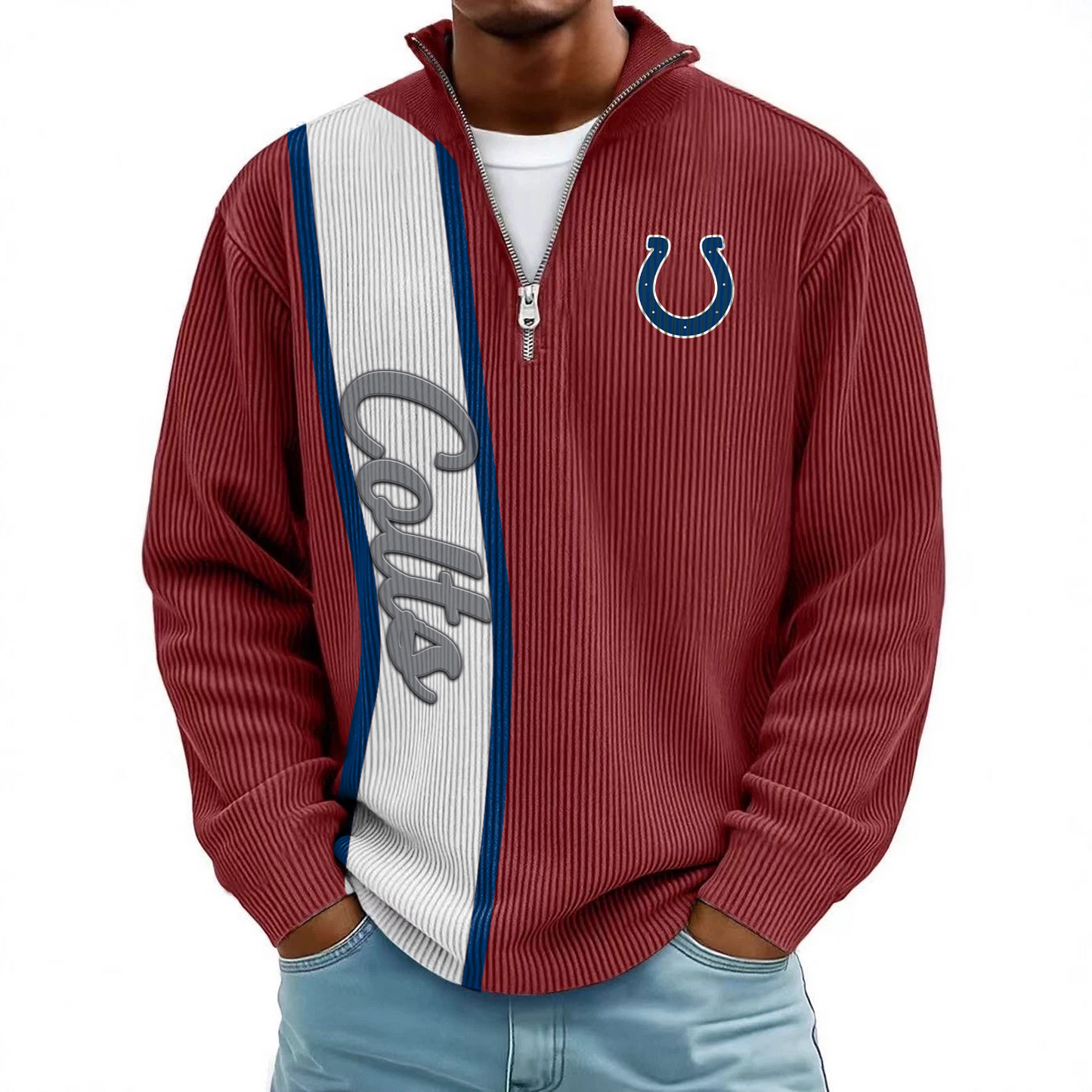 IND x NFL Mokaloha Men's Waffle Henley Shirts DATND TANTD