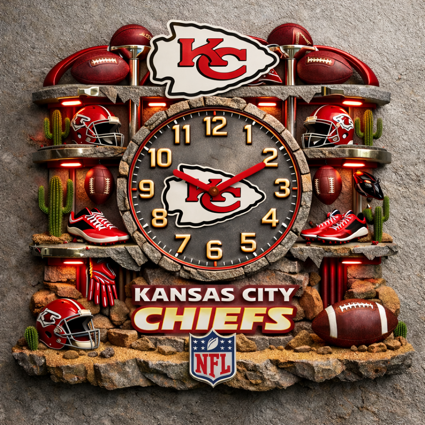 KC X NFL Master Arena Clock NAK NHT