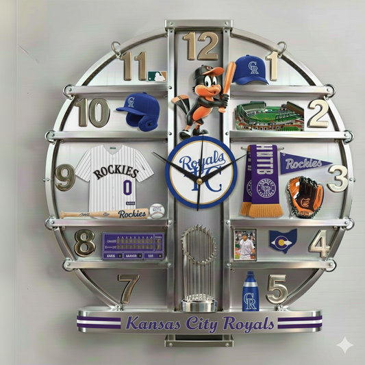 KCR x MLB Home Decorative 3D Visual Effect Acrylic Wall Clock NAK CTKT