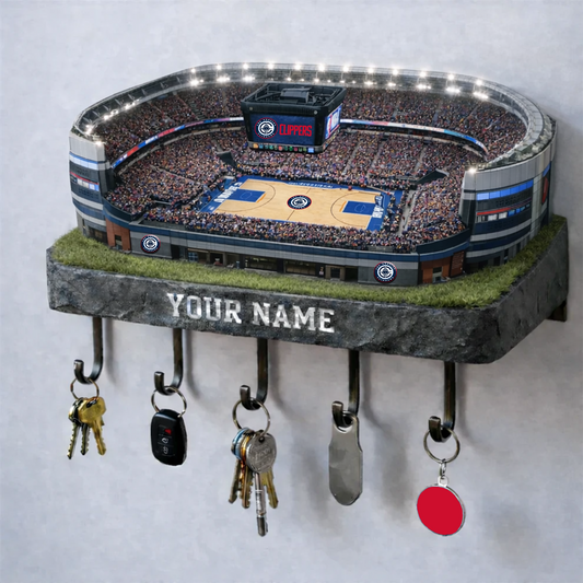 LAC Stadium Premium NBA Wood Key Hanger DATND TANTD