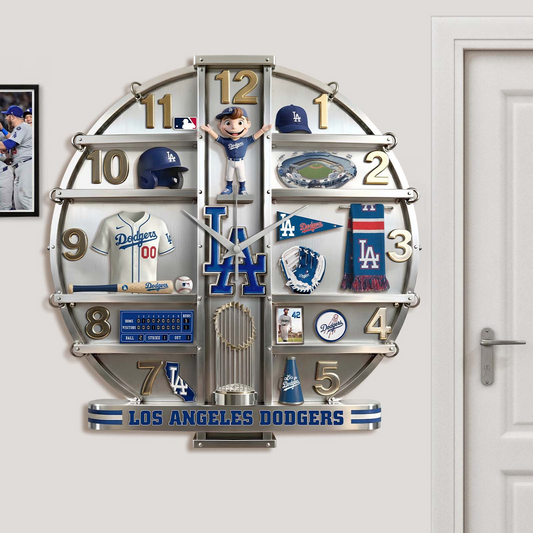 LAD x MLB Home Decorative 3D Visual Effect Acrylic Wall Clock NAK CTKT