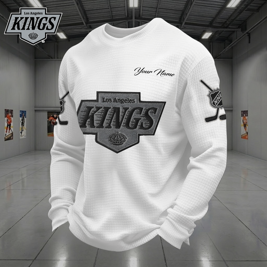 LAK X NHL Men Football Waffle Long Sleeve T-Shirt V1 NAK NHT