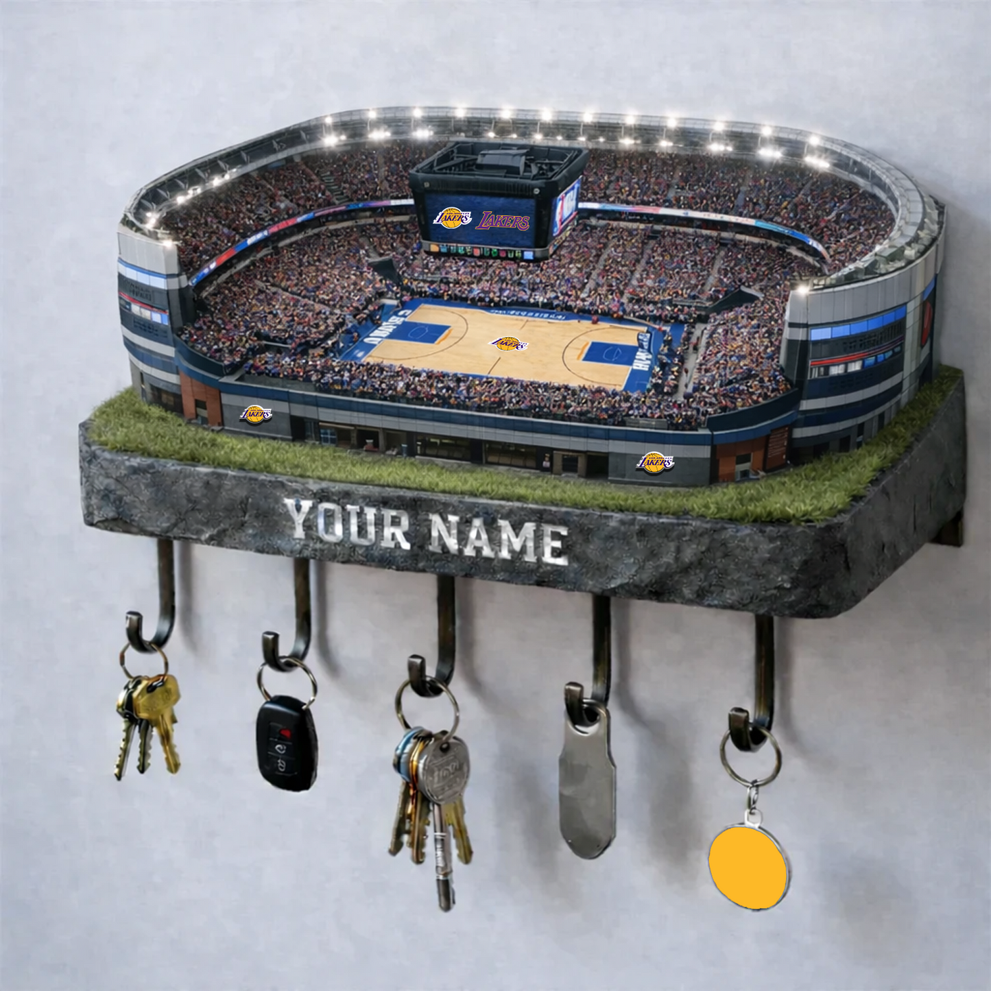 LAL Stadium Premium NBA Wood Key Hanger DATND TANTD