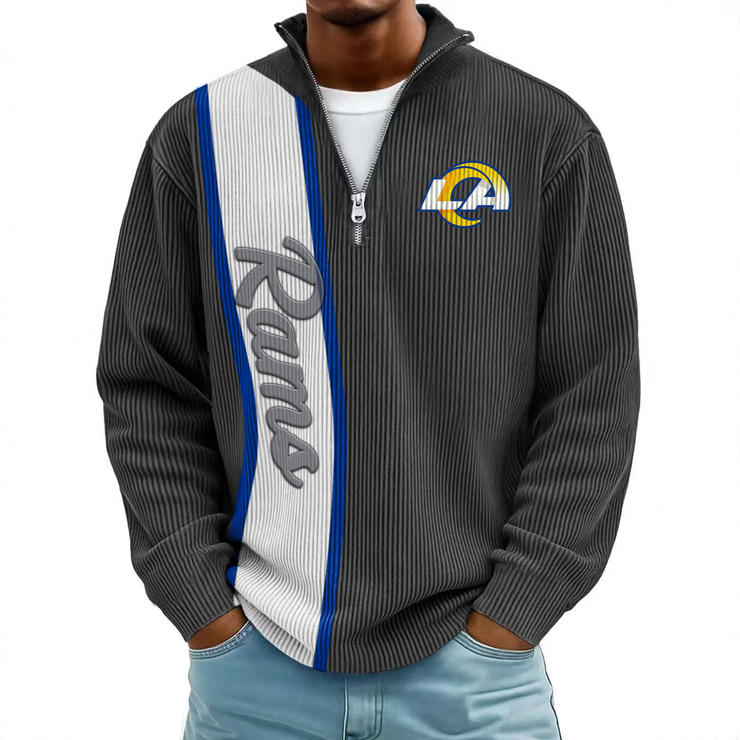 LAR x NFL Mokaloha Men's Waffle Henley Shirts DATND TANTD