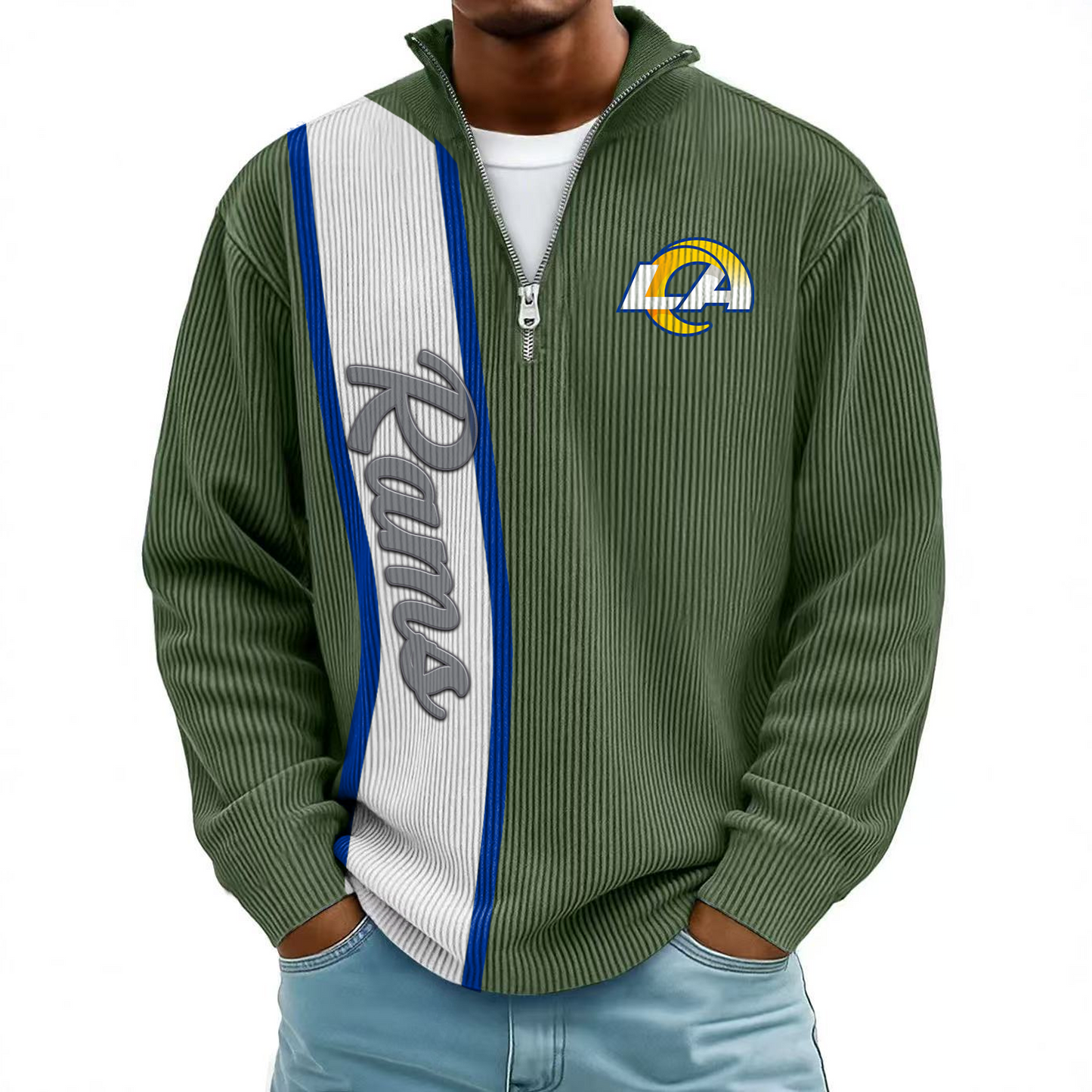 LAR x NFL Mokaloha Men's Waffle Henley Shirts DATND TANTD