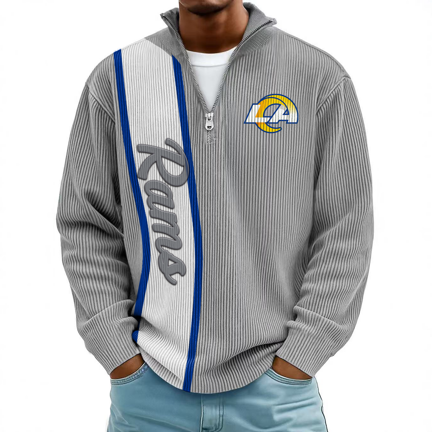 LAR x NFL Mokaloha Men's Waffle Henley Shirts DATND TANTD