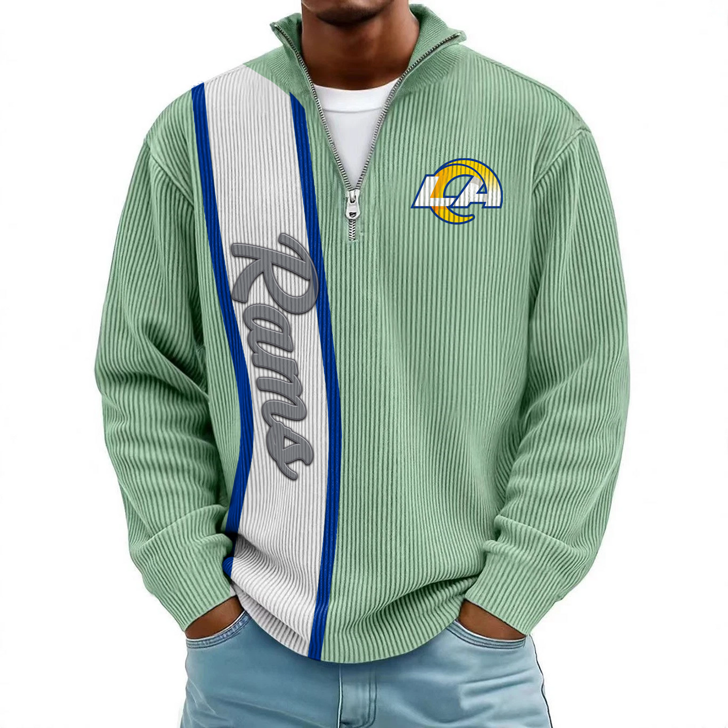 LAR x NFL Mokaloha Men's Waffle Henley Shirts DATND TANTD