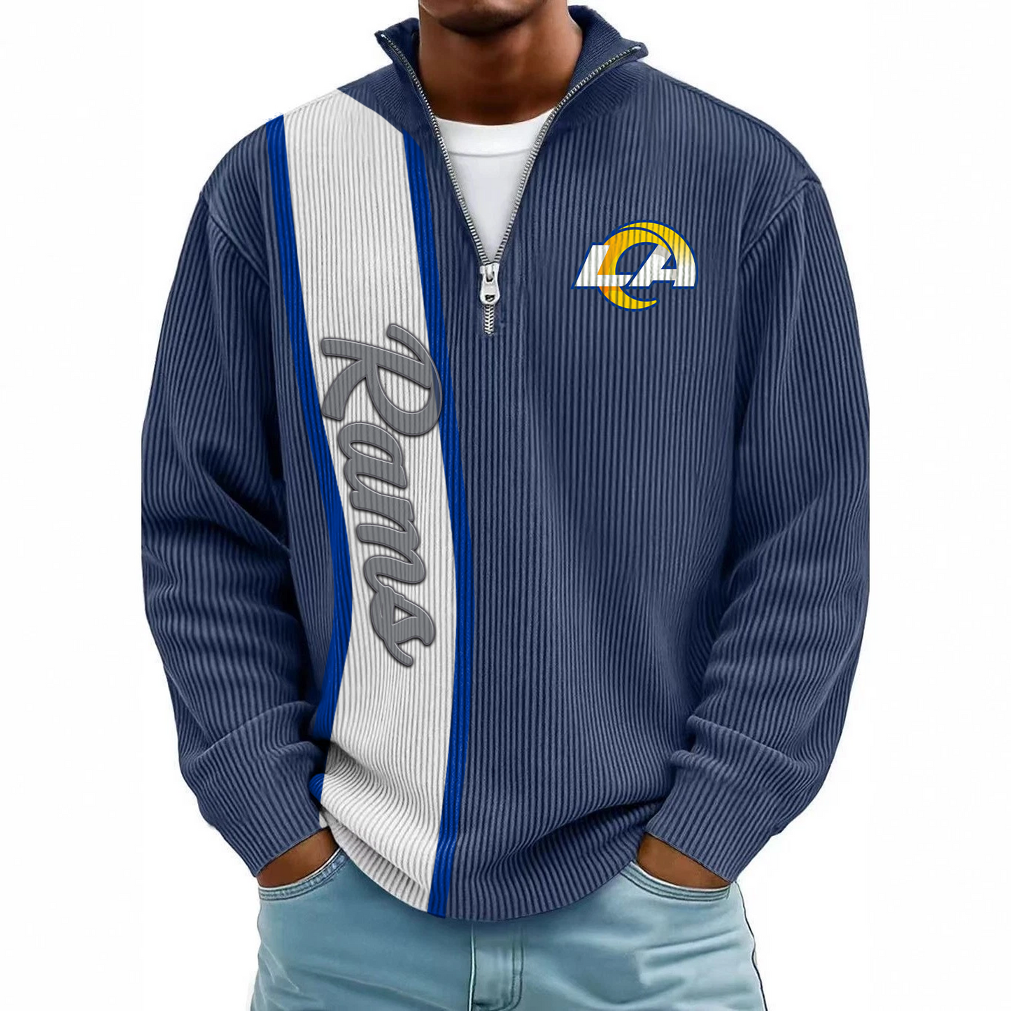 LAR x NFL Mokaloha Men's Waffle Henley Shirts DATND TANTD