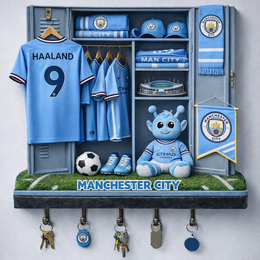 MANC x EPL Changing Room Personalized 3D Visual Effect Acrylic Key Holder DDT NTL