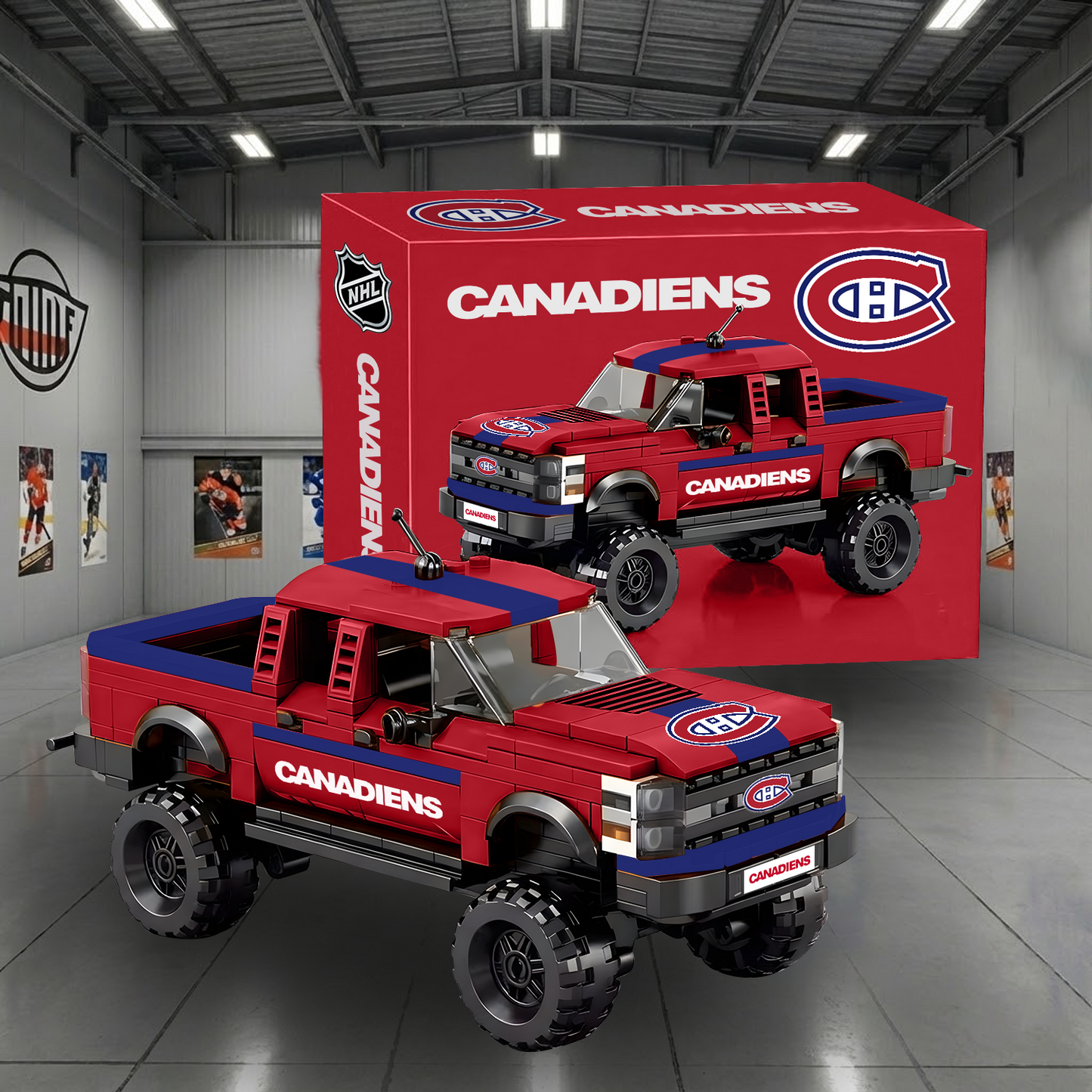 MCA X NHL Raptor pickup truck building block set NAK NHT