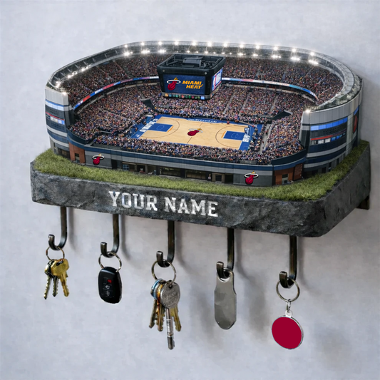 MIA Stadium Premium NBA Wood Key Hanger DATND TANTD