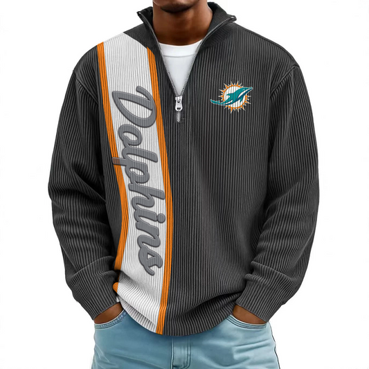 MIA x NFL Mokaloha Men's Waffle Henley Shirts DATND TANTD