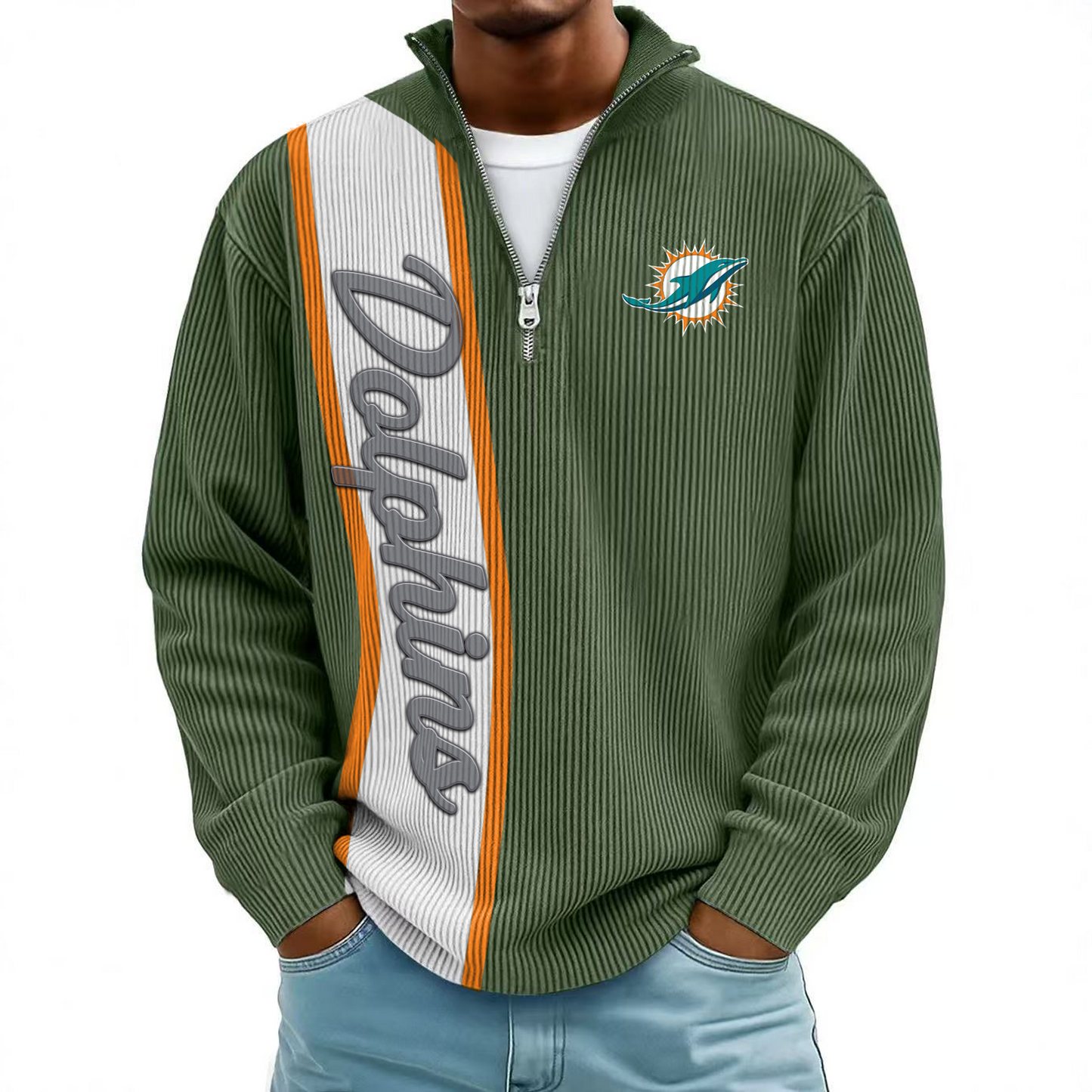 MIA x NFL Mokaloha Men's Waffle Henley Shirts DATND TANTD