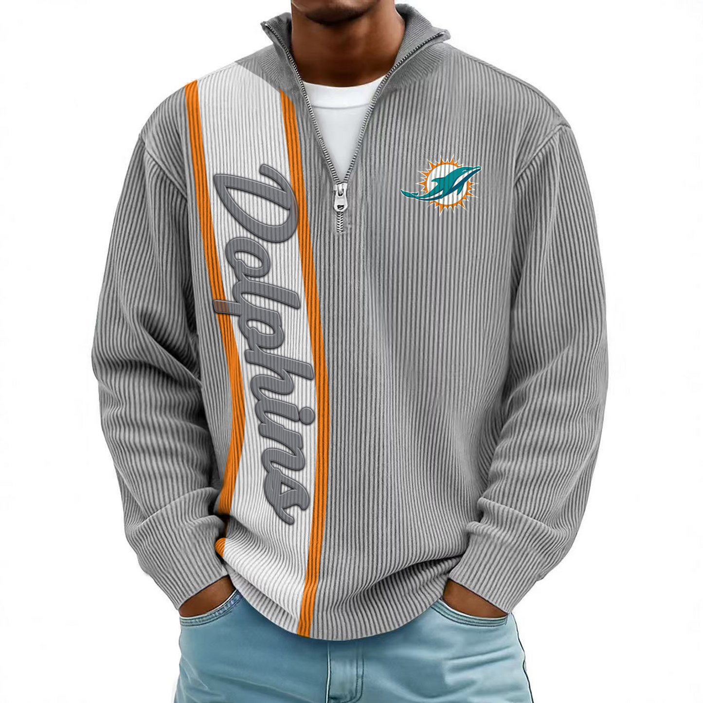 MIA x NFL Mokaloha Men's Waffle Henley Shirts DATND TANTD