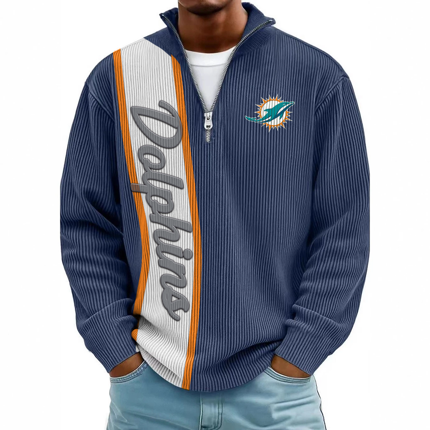 MIA x NFL Mokaloha Men's Waffle Henley Shirts DATND TANTD