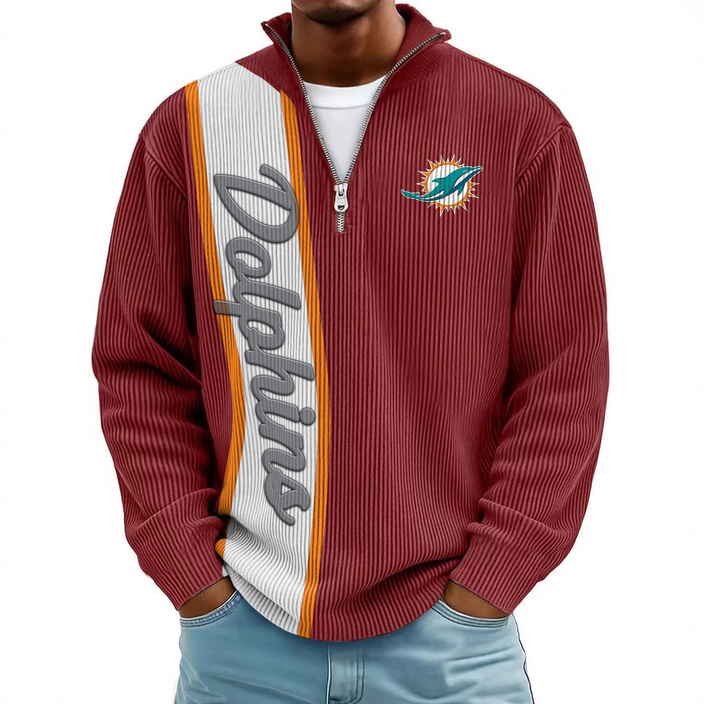 MIA x NFL Mokaloha Men's Waffle Henley Shirts DATND TANTD