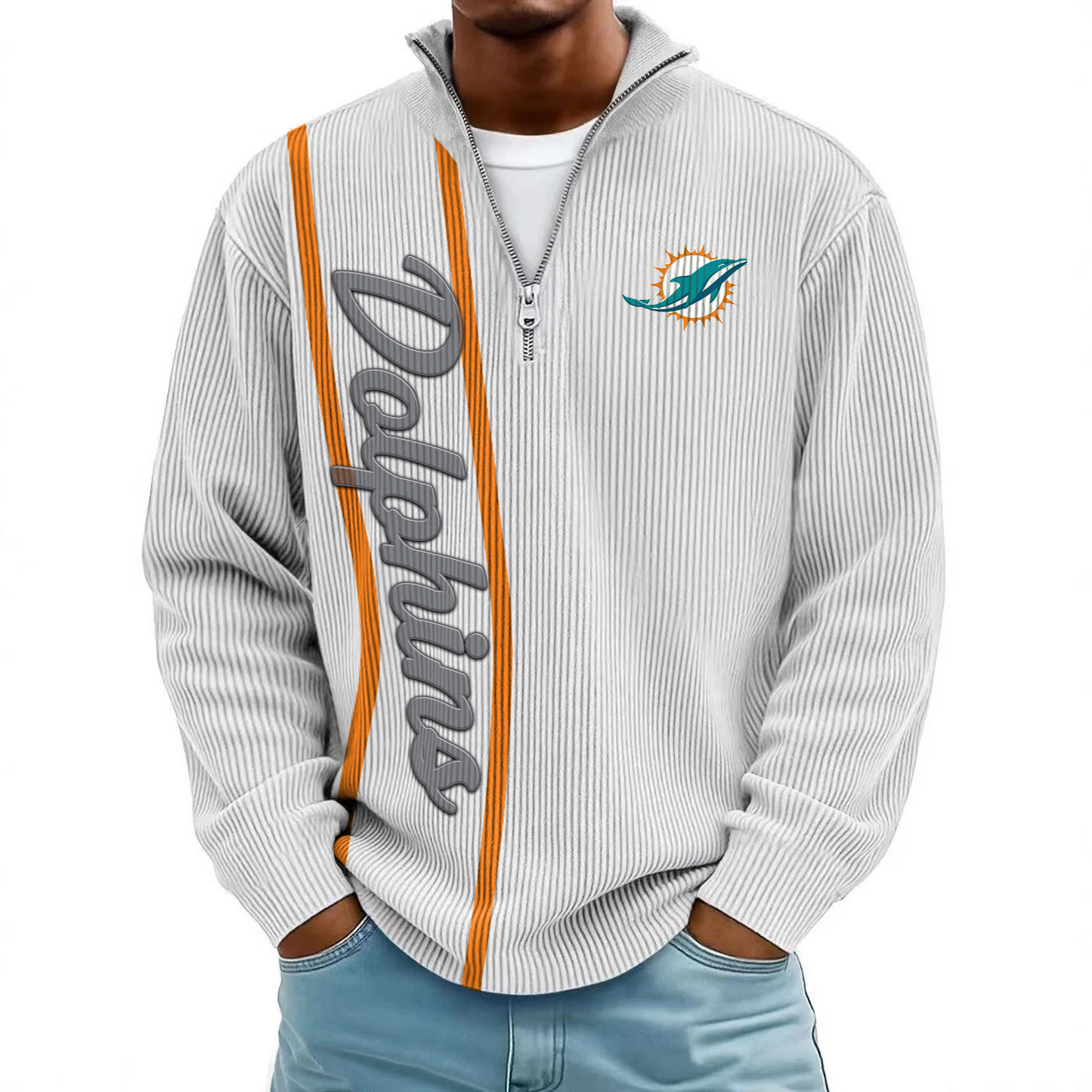MIA x NFL Mokaloha Men's Waffle Henley Shirts DATND TANTD
