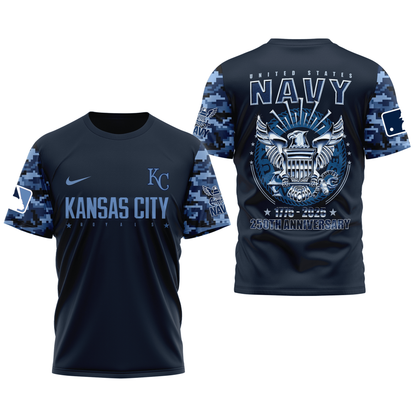 MLB KCR Premium Navy 250 Years 3D Shirt DDT CTND