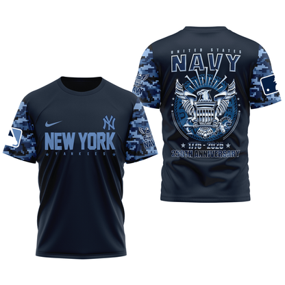 MLB NYY Premium Navy 250 Years 3D Shirt DDT CTND