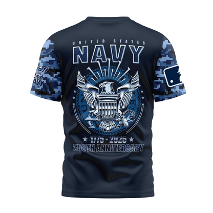 MLB SM Premium Navy 250 Years 3D Shirt DDT CTND