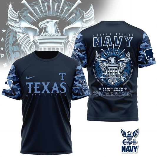 MLB TR Premium Navy 250 Years 3D Shirt DDT CTND