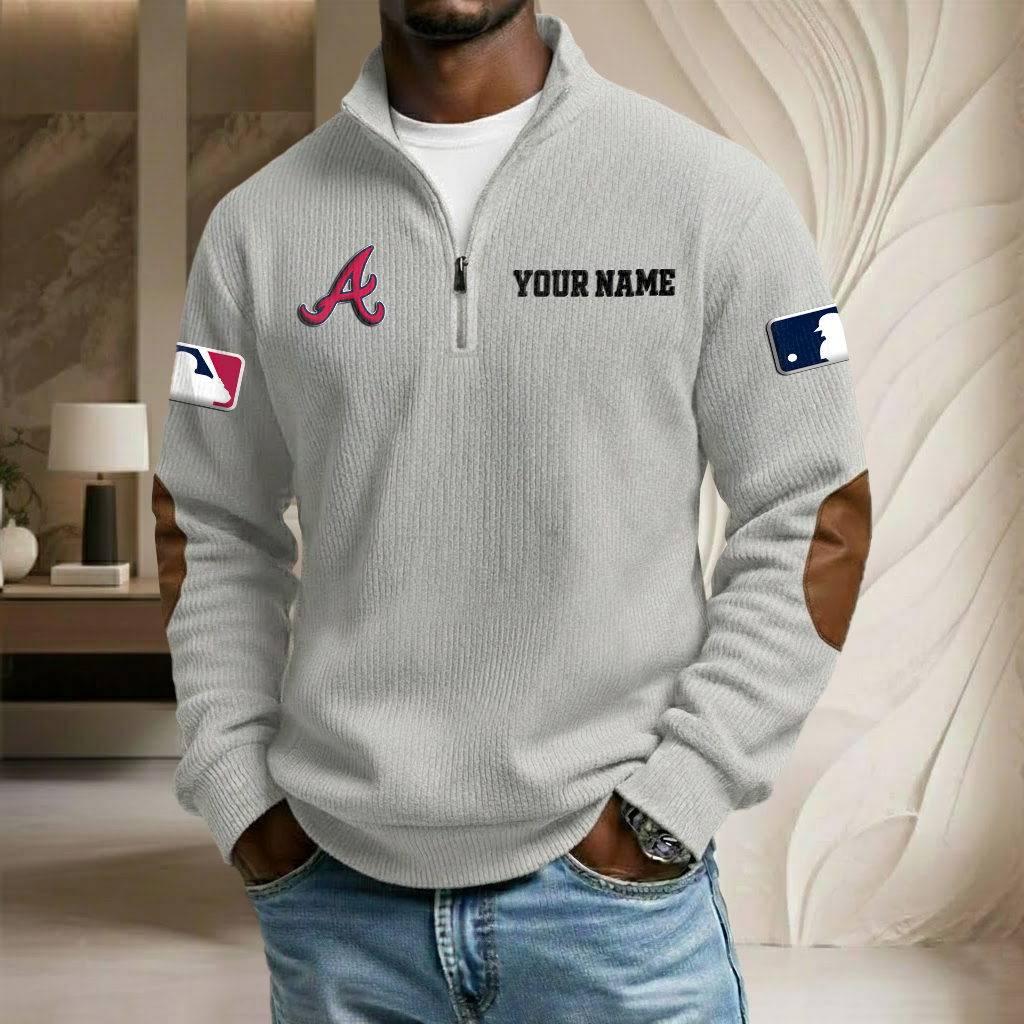 MLB x AB Custom Name Stand Collar Half-zip Sweatshirt HLP HLPHUONG
