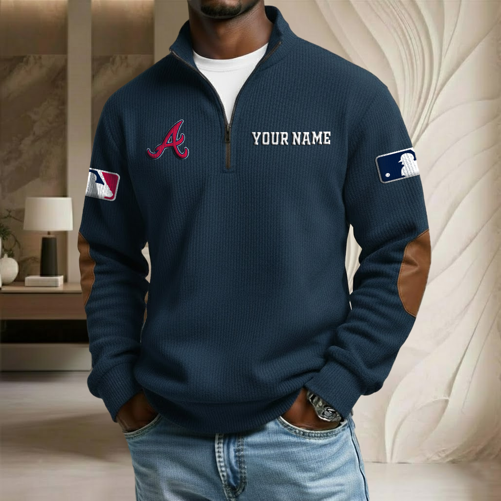 MLB x AB Custom Name Stand Collar Half-zip Sweatshirt HLP HLPHUONG