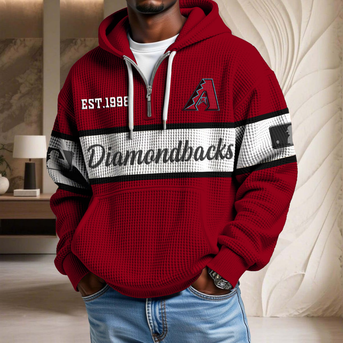 MLB x AD EST Waffle Half Zip Hoodie HLP HLPHUONG