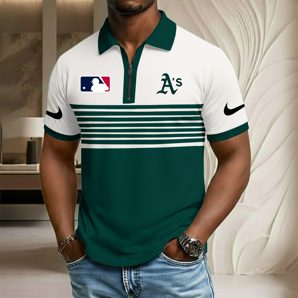 MLB x ATH Sport Zip Polo Golf Shirt HLP HLPHUONG