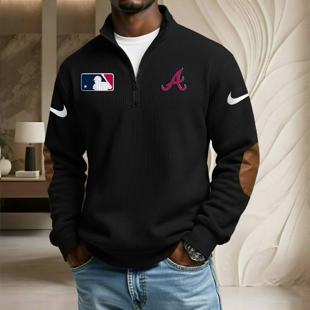 MLB x ATL Sport Team Stand Collar Half-zip Sweatshirt HLP HLPHUONG