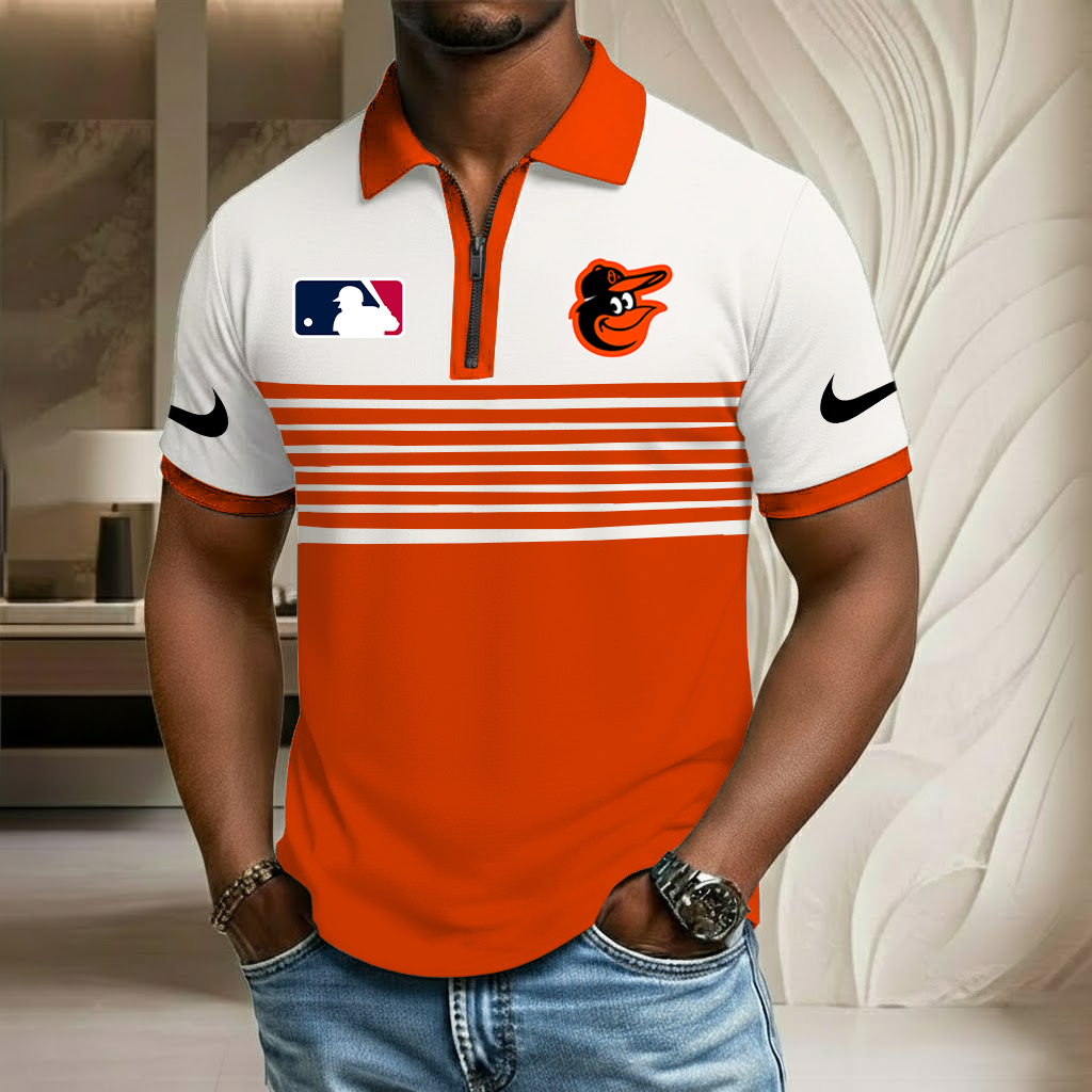 MLB x BAL Sport Zip Polo Golf Shirt HLP HLPHUONG
