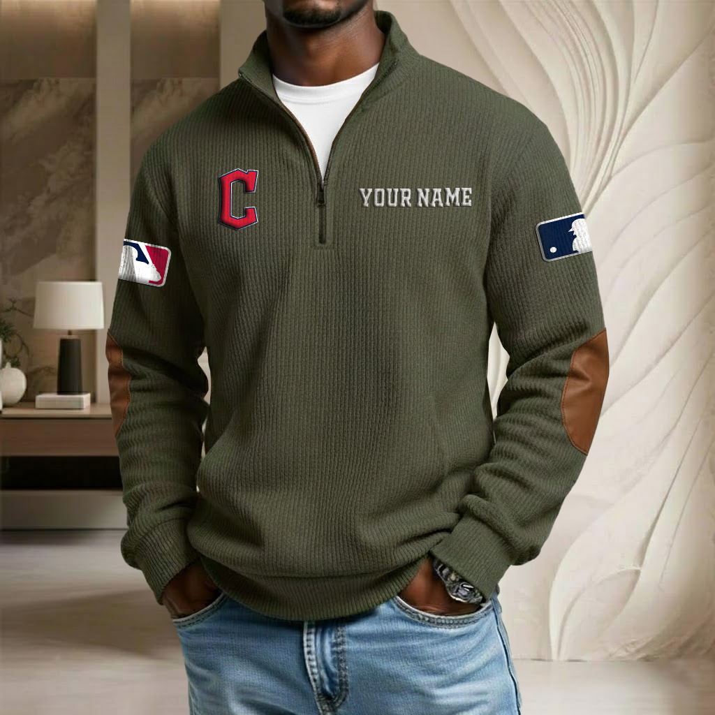 MLB x CG Custom Name Stand Collar Half-zip Sweatshirt HLP HLPHUONG