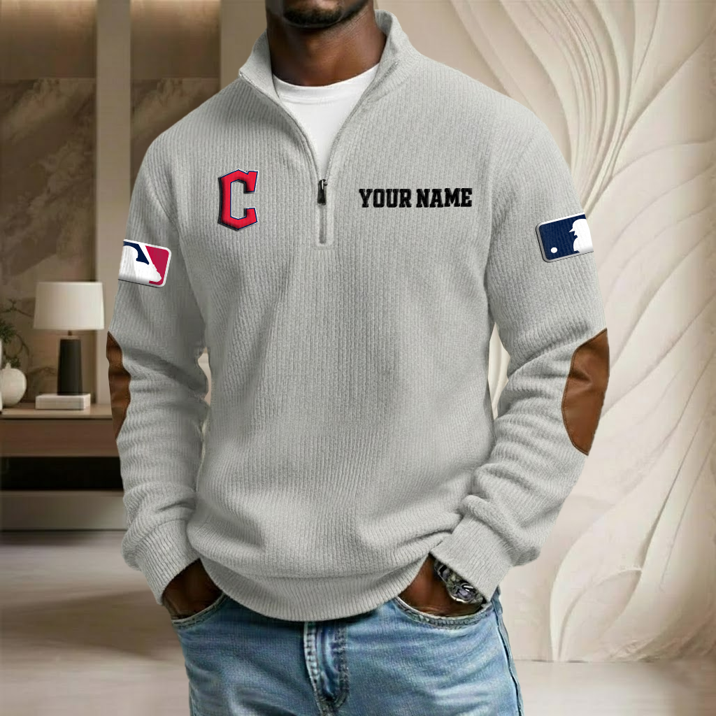 MLB x CG Custom Name Stand Collar Half-zip Sweatshirt HLP HLPHUONG
