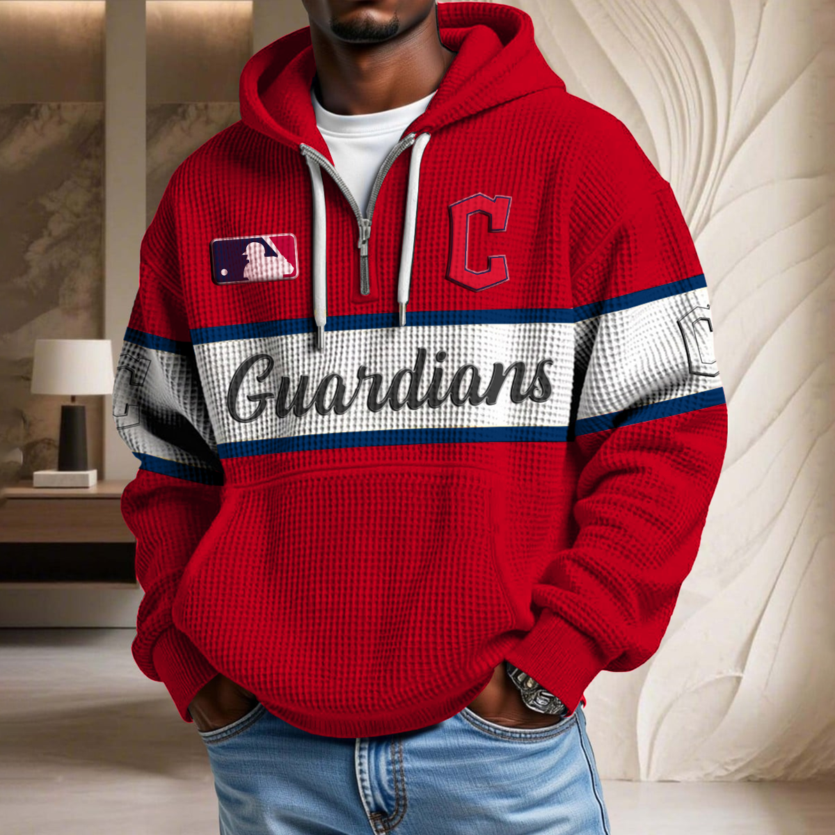 MLB x CG Team Waffle Half Zip Hoodie HLP HLPHUONG