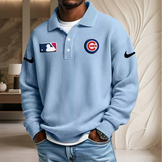 MLB x CHI Waffle Three Button Lapel Polo HLP HLPHUONG