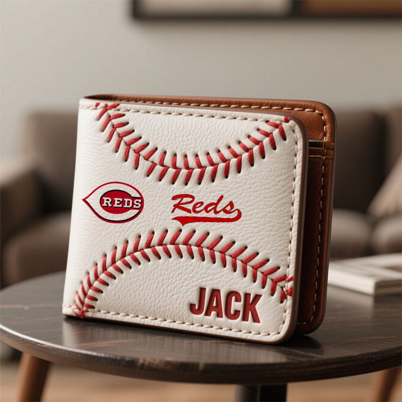 MLB x CIN Custom Name Baseball Leather Wallet HLP HLPHUONG