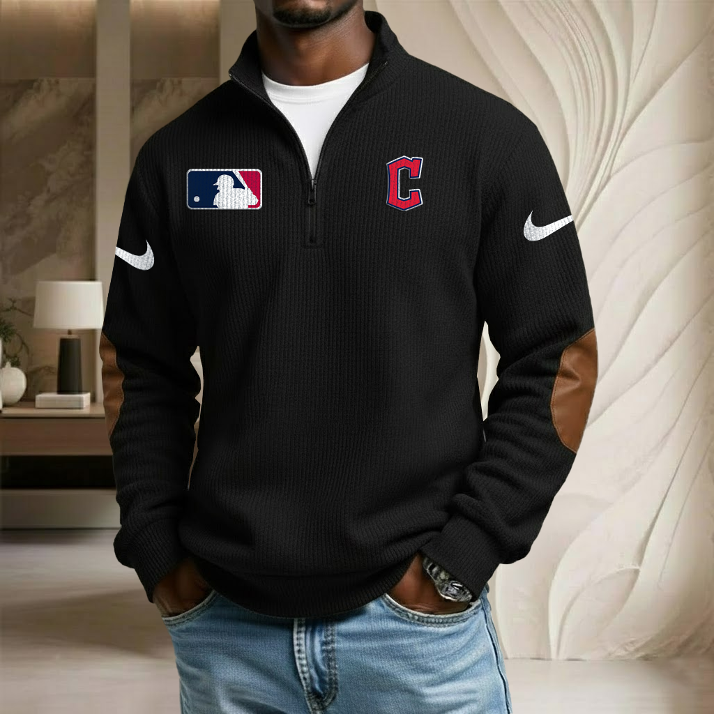 MLB x CLE Sport Team Stand Collar Half-zip Sweatshirt HLP HLPHUONG