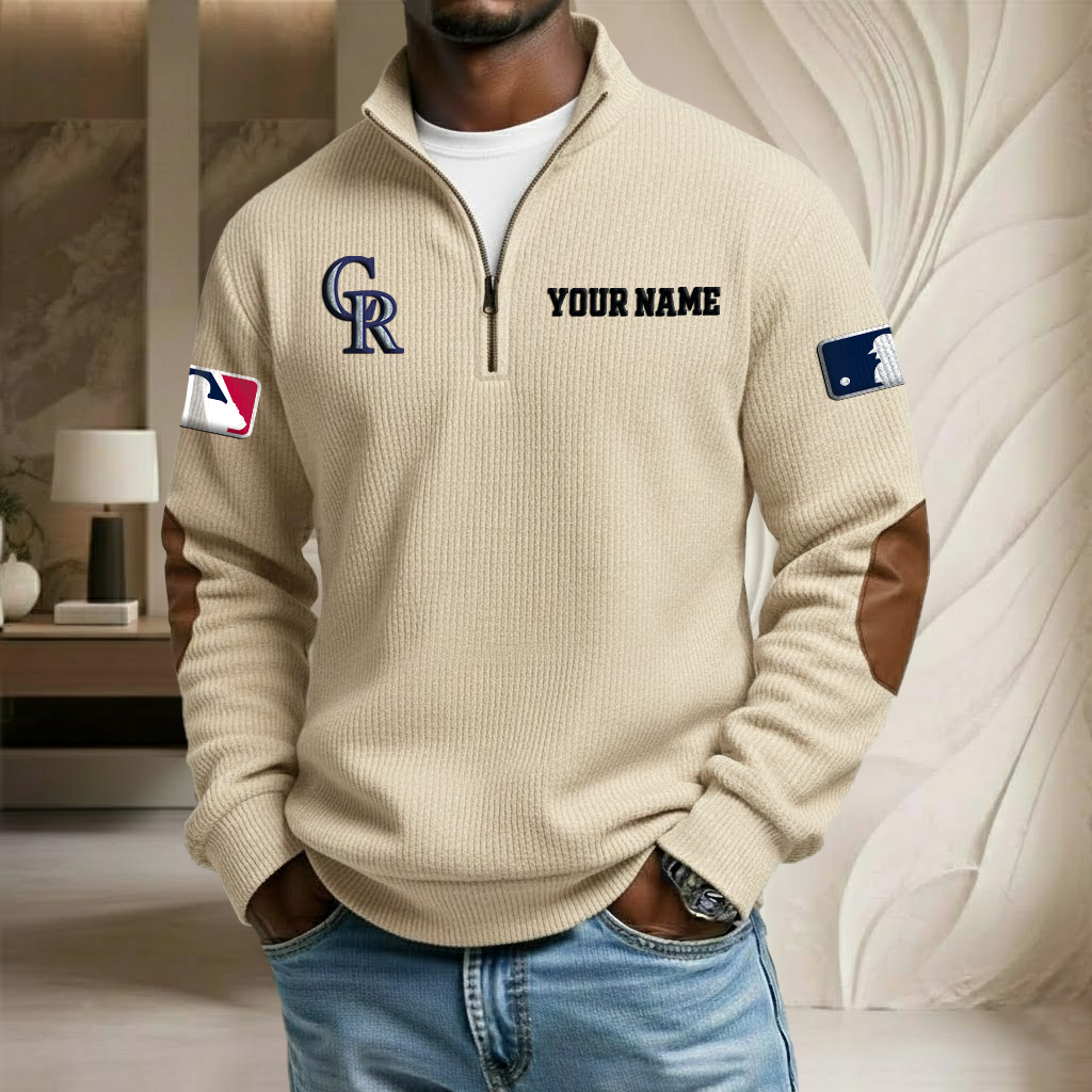 MLB x COL Custom Name Stand Collar Half-zip Sweatshirt HLP HLPHUONG