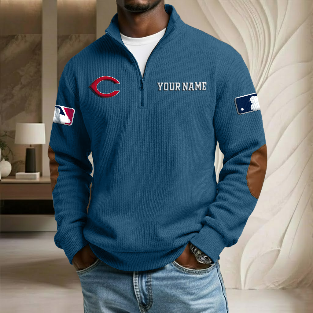 MLB x CR Custom Name Stand Collar Half-zip Sweatshirt HLP HLPHUONG